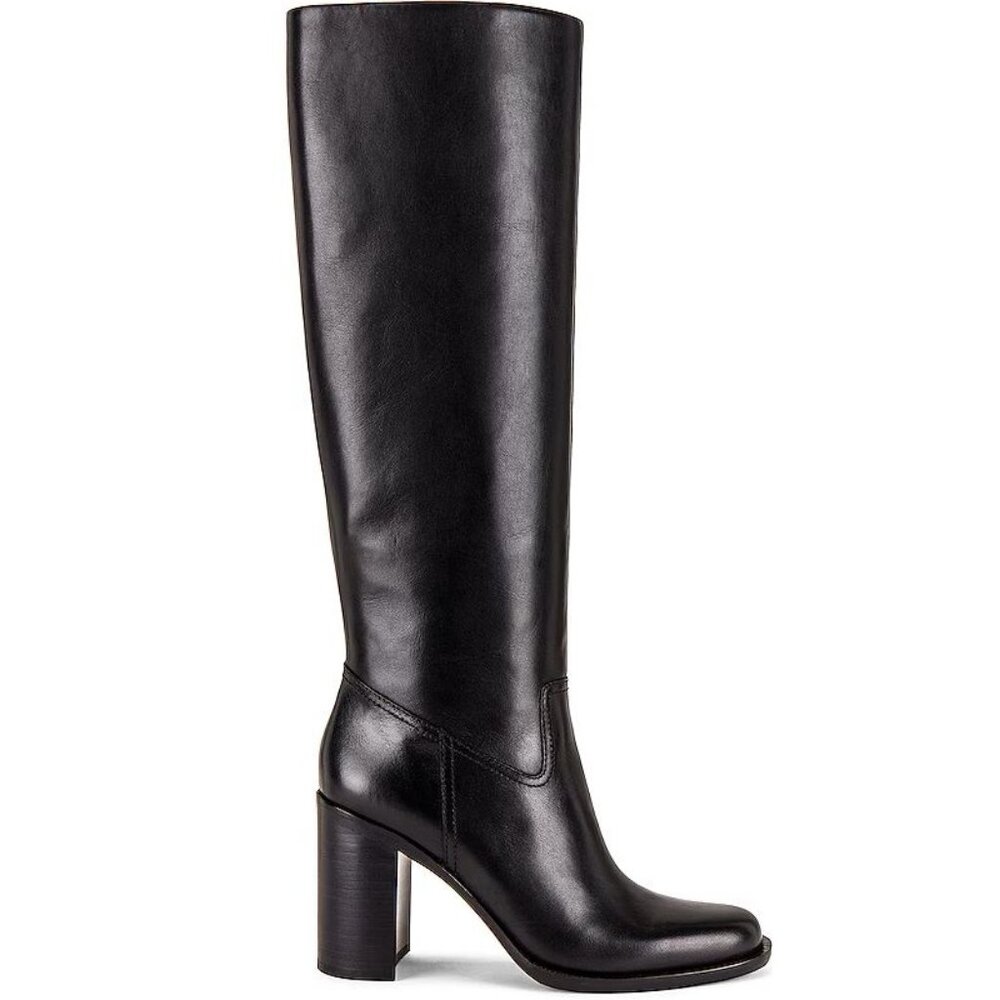 LOEFFLER RANDALL knee high HEIDI boots black leather US 7.5 New